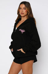 Protecting What's Mine Zip Front Hoodie Black