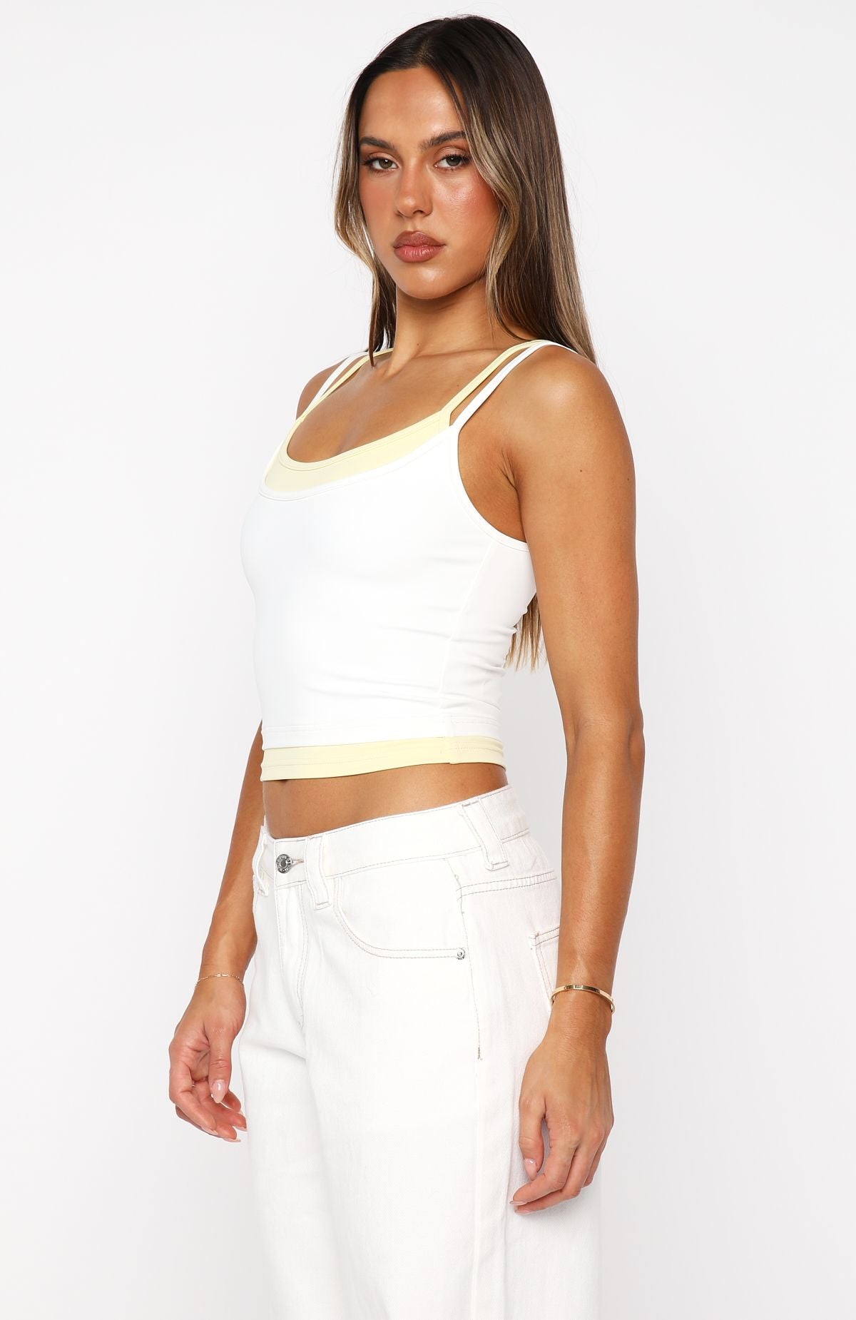 Breaking Loose Tank Top White/Lemon